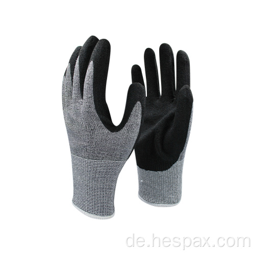 Hespax sandy nitril HPPE -Maschinist geschnittene resistente Handschuhe